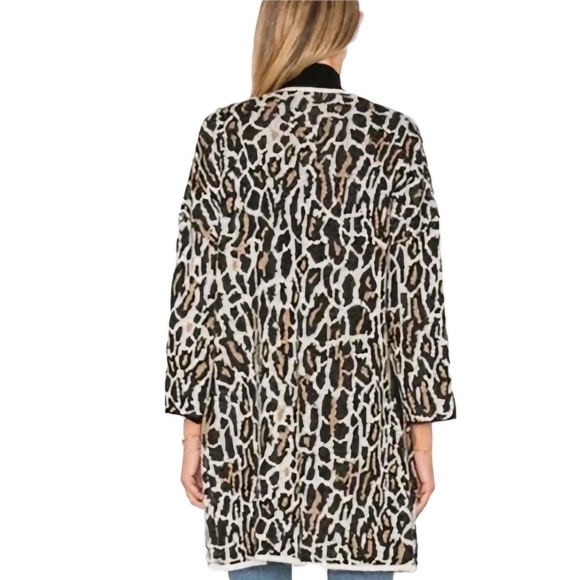 Joie Berit Leopard Print Cardigan Sweater Women’s size S Wool Mohair - Picture 3 of 9